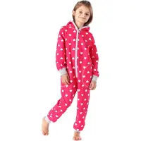 Merry Style Kinder Pyjama - ronde hals - lange mouwen - lange broek met zakken - Katoen - MS-MS10-223-PJ - Rosa Herzen - 134-140