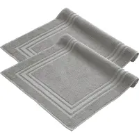 Komfortec Badmat Set - 2 stuks - 50x70 cm - 100% Katoen - Handdoek Dikte - Hotelkwaliteit - Zachte en Absorberende Douchemat/Handdoek - Zilvergrijs
