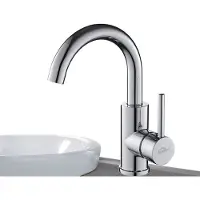 Auralum Max Wastafelkraan - Chroom Badkamerkraan - 360° Draaibare - RVS - Warm & Koud - inclusief aansluitingen - Koud en Warm - Waterbesparende