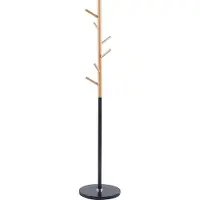 Huisenthuis.nl Kapstok Carlijn Zwart - Metaal - Beuken - 6 haken - Breedte 37 cm - Diepte 37 cm - Hoogte 172 cm