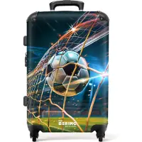 NoBoringSuitcases.com - Kinderkoffer voetbal jongen - Kindertrolley jongens - Kinder koffer groot - Rolkoffer lichtgewicht - Reiskoffer met 4 wielen - Kindervalies - Grote trolley XL - 20 kg bagage