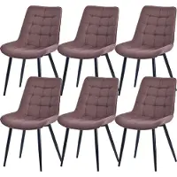 HOMAVO YZ2 Set van 6 Eetkamerstoelen – Velvet/Fabric Stoelen met Metalen Poten – 53x62.5x88 cm – Comfortabel & Stijlvol – Modern Design
