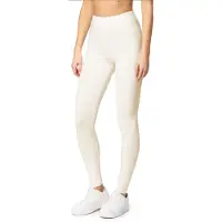 Merry Style MS-MS10-198-LE Dames Leggings - Sport - Vrijetijdsbroek - Lang - Katoen - Sporbroek - Yogabroek - Ecru - XL