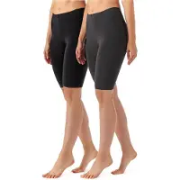 Merry Style MS-MS10-145-LE-2Pack Dames Leggings 2Pack - Sport - Vrijetijdsbroek - Kort - Viscose - Sporbroek - Yogabroek - Zwart/Zwart - XS