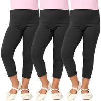 Merry Style 3 Pak Meisjes Leggings - Sport - Vrijetijdsbroek – Capri - Katoen - Zwart/Zwart/Zwart – 128 - MS-MS10-226-LE