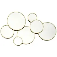 HowHomely Aura Gold Serie - Decoratieve Spiegel - Rond - Goudkleurig - Modern