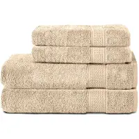 Komfortec Handdoekenset – Set van 4 - 2x Handdoek 50x100 cm en 2x Badhanddoek 70x140 cm - 100% Katoen - Beige
