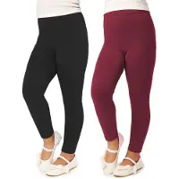 Merry Style Meisjes Lang Leggings 2 Pack - Sport - Vrijetijdsbroek - Lang - Viscose - Sporbroek - Yogabroek - Zwart / Wijnrood (2Pack) - 110 - MS-MS10-130-LE-2P