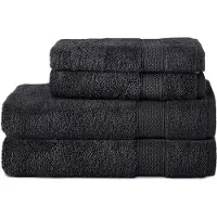 Komfortec Handdoekenset – Set van 4 - 2x Handdoek 50x100 cm en 2x Badhanddoek 70x140 cm - 100% Katoen - Zwart
