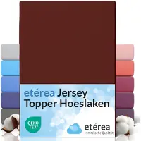 Etérea Himmlische Qualität etérea Topper Jersey Hoeslaken 200x220 - 220x200 cm Oekotex Made in Green - 100% katoen - Blauw