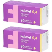 Folavit 0,4 mg | Essentieel Foliumzuur 2x90 St Tabletten