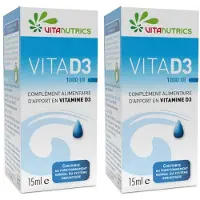 Vitanu Vitanutrics Vita D3 1000Ui 2x15 ml Druppels