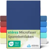 Eterea Cosmesi Naturale etérea Microvezel Jersey Hoeslaken 180x200-200x200 cm Marineblauw