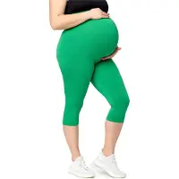 Merry Style Dames Grote Maten Leggings - Zwangerschapskleding - Capri - Viscose - MS-MS10-461-LE - Groen - 7XL