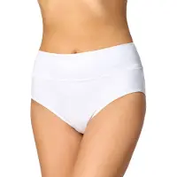 Merry Style Dames Zwembroek - Bikinibroekje - Elastische tailleband - Polyamide & Elastaan – Wit (0016) – 40 - MS-VR-Brief-5