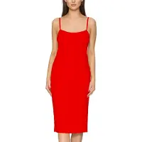 Merry Style MS-MS10-402-UW Dames Onderjurk - Nachthemd - lang - ronde hals - verstelbare Spaghetti bandjes - Viscose - Rood - S