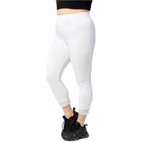 Merry Style – Leggings - Grote Maten – Dames – 3/4 Lengte met kant – Viscose – DonkerMelange – Wit – 7XL - MS-MS10-455-LE