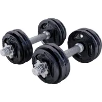 Gorilla Sports Dumbellset 30 kg Gripper Gietijzer Zwart