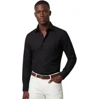 Eton Classic Fit Overhemd zwart, Effen