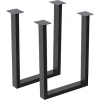 En.casa Stalen onderstel set van 2 U tafelpoot 40x28 cm zwart mat