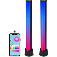 Gologi Slimme Sfeerverlichting – Set van 2 – Tafellamp – Monitor Verlichting – Bureaulamp – Game Lamp – LED Bar – Ambilight TV – Aluminium – 30 cm – Zwart