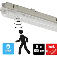 Proventa Outdoor Led Tl Armaturen Met Bewegingssensor En Lichtsensor - Waterdicht - 8 X 150 Cm