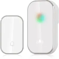 Sanorum Deurbel - deurbel draadloos - Draadloze Deurbel - Inclusief Batterijen - Deurbellen - Oproepsysteem met één knop en één toon - Zilver