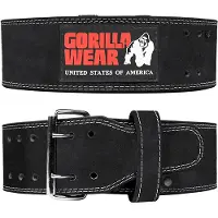 Gorilla wear Halterriem - 4 Inch Leren Lifting Belt - Zwart - L/XL