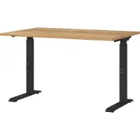 Huisenthuis.nl Bureau Galileo Eiken - Zwart - 120x80cm - Hoogte 91 cm - In hoogte verstelbaar