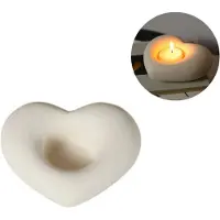 Sanorum 1stuk - Kandelaar - Keramische kandelaar - Ideaal als middelpunt voor bruiloften, feesten en romantische diners - Creatief ontwerp voor feestelijke decoraties en cadeaus - Hartvormige kandelaar - Wit