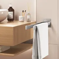 Auralum Max Handdoekrek 2-armig - 40CM - Handdoekhouder - Handdoekstang - Badkamerrek voor Handdoeken RVS - Zonder Boren / Zelfklevend