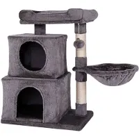 Lionto Kattenkrabpaal, 70 cm met ligplekken & speelbal, donkergrijs