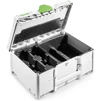 Festool SYS3 M 187 ENG 18V Systainer gereedschapskoffer ( 577133 ) + inzetstuk voor 4x accu en 2x oplader