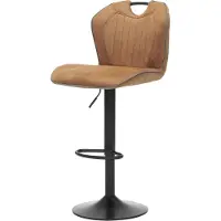 Huisenthuis.nl Barkruk Duuk Cognac - Polyester - Set van 2 - Geschikt voor kookeiland - Ja - In hoogte verstelbaar - Zithoogte 61.5 - 81.5 cm