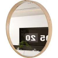 Huisenthuis.nl Spiegel Camille Eiken - MDF - Rond - Breedte 80 cm - Hoogte 80 cm - Diepte 4 cm