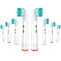 Sanorum Vervangende Tandenborstelkoppen Passend voor Oral-B Elektrische Tandenborstels, 8 Stuks, Kleine Ronde Kop Vervangingsonderdelen voor Oral-B Grepen 3756 3757 3744 3765 3709 4729