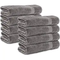 Komfortec 8x Handdoek 70x140 - 100% Katoen – Handdoekenset - Zacht - Antraciet