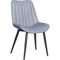 HOMAVO Eetkamerstoelen YZ1 – Set van 4 – Kunstleer – Ergonomisch – 53×62,5×88 cm – Donkergrijs