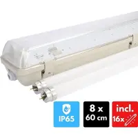 Proventa Ecoplus Led Tl Dubbel Armatuur Incl. Led Buis 8 X 60 Cm - Binnen & Buiten
