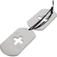 Behave - Lange ketting kruis met hangers zilver kleur - 82 cm
