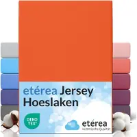 Eterea Cosmesi Naturale etérea Jersey Hoeslaken 180x200 - 200x200 cm Oekotex Made in Green - 100% katoen - Oranje