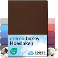 Eterea Cosmesi Naturale etérea Jersey Hoeslaken 180x200 - 200x200 cm Oekotex Made in Green - 100% katoen - Donkerbruin