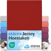 Etérea Himmlische Qualität etérea Jersey Hoeslaken 140x200 - 160x200 cm Oekotex Made in Green - 100% katoen - Kers