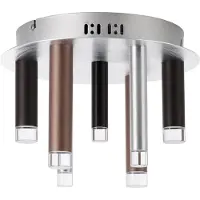 Brilliant Plafondlamp, 7 lichtpunten, model Cembalo, bruin, IP20, 30 Watt, dimbaar, LED geïntegreerd