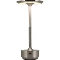 Goliving Tafellamp Oplaadbaar – Draadloos en dimbaar – Moderne touch lamp – Nachtlamp Slaapkamer – Spatwaterbestendig – 27 cm – Zilver