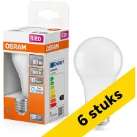 Osram 6x LED lamp E27 | Peer A60 | Mat | 6500K | 8W (60W)