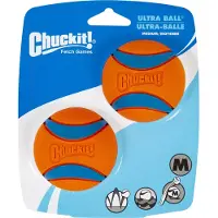 Chuckit! Ultra Ball - Hondenbal - Rubber - Drijvend - Maat M - 6 cm - Oranje - 2 stuks
