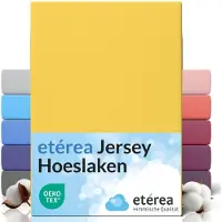 Etérea Himmlische Qualität etérea Jersey Hoeslaken 100x200 - 120x200 cm Oekotex Made in Green - 100% katoen - Geel