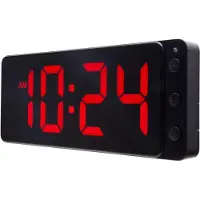 Nextime - Tafel|Wandklok 27.2x10.8x3cm - LED - Rood - ABS -