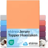 Etérea Himmlische Qualität etérea Topper Jersey Hoeslaken 90x200 - 100x200 cm Oekotex Made in Green - 100% katoen - Perzik